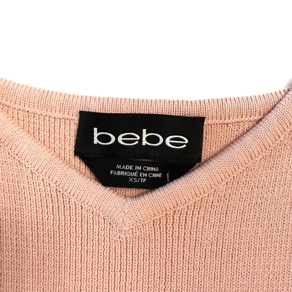 πHPπ bebe Pastel Pink Sleeveless Cropped Sweater Top with Ruffles - Picture 5 of 8